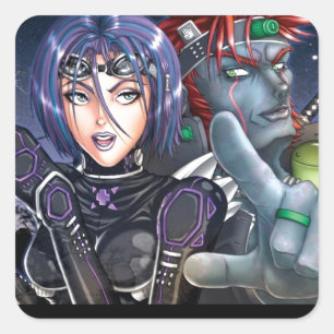 Manga Warriors Square Sticker