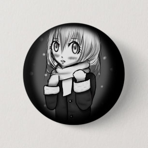 manga winter 6 cm round badge