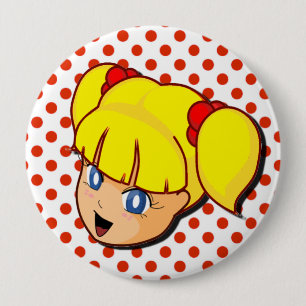 Manga Yellow Girl Button
