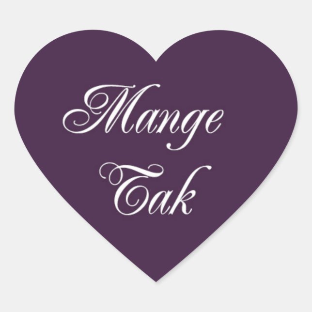 Mange Tak Heart Stickers (Front)