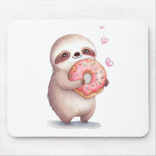 Manger des donuts comme un paresseux! mouse mat