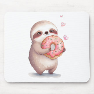 Manger des doughnuts comme un paresseux! mouse mat