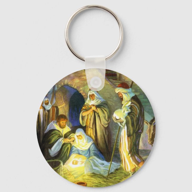 Manger Jesus Keychain Christmas (Front)