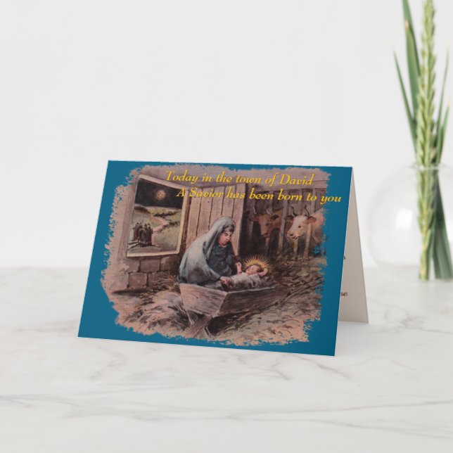 Manger Scene Christian Card (Front)