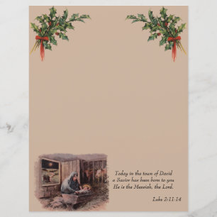 Manger Scene Christian Stationery