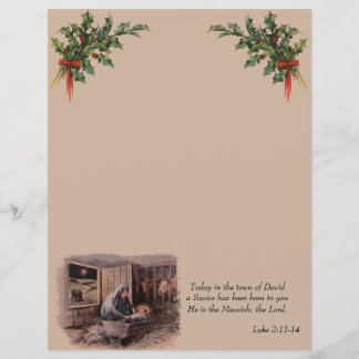 Manger Scene Christian Stationery