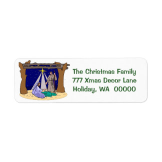 Manger Scene  Christmas Cards Envelope  Labels