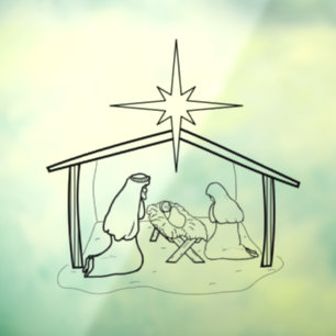 Manger Scene Window Cling