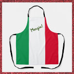 Mangia Italian Flag Apron<br><div class="desc">Have a little fun in the kitchen with this Italian-themed apron that says Mangia (eat!).  Red white and green colours of the Italian flag</div>