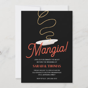 Mangia Italian Food Rehearsal Dinner Invitation