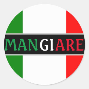 Mangiare Eat in Italian Dinner Classic Round Sticker