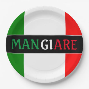 Mangiare Eat in Italian Dinner Paper Plate