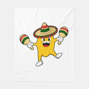 Mango as Musician with Maraca Fleece Blanket