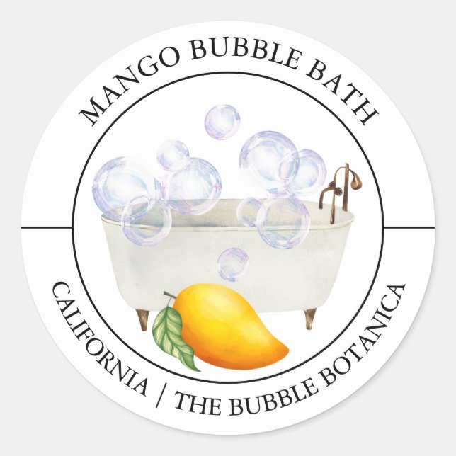 Mango Bubble Bath label (Front)