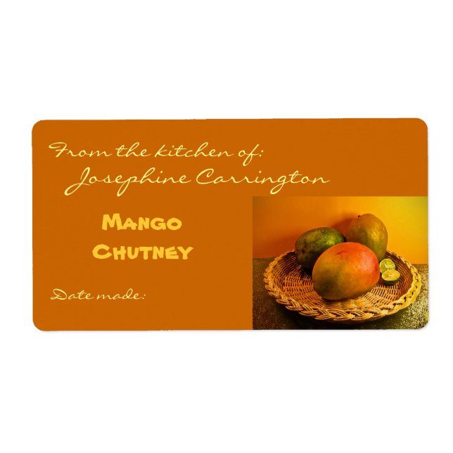 Mango Chutney Canning Labels (Front)