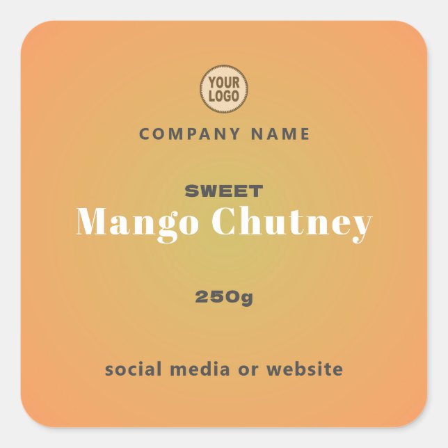 Mango Chutney Square Sticker (Front)