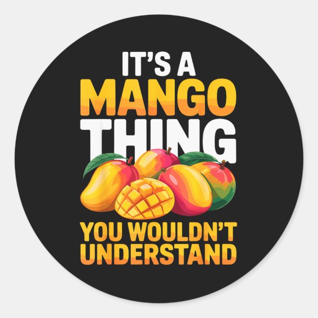 Mango Costume For Men Women Kids Fruit Mango Lover Classic Round Sticker (Front)