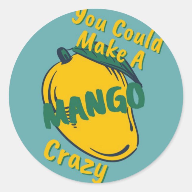 Mango Crazy Classic Round Sticker (Front)