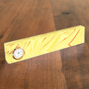 Mango cream, with curved red or coral stroke nameplate
