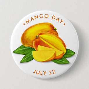 Mango Day, watercolor mango 7.5 Cm Round Badge