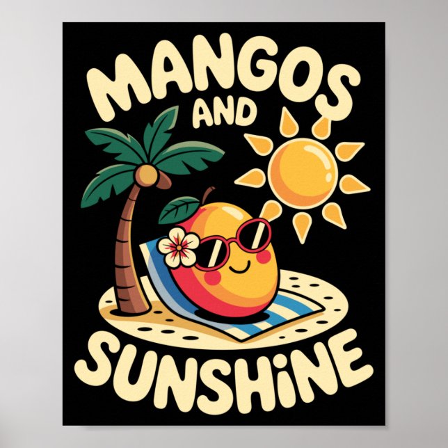 Mango Design For Men Women Vegan Mango Lover Mango Poster (Front)