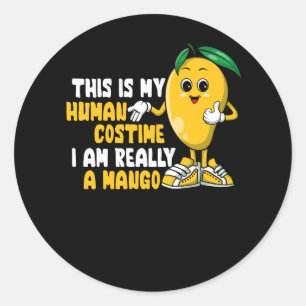 Mango Fruit Halloween Mango Human Costume I'm Real Classic Round Sticker