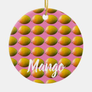 Mango Fruit Pattern for Vegetarian and Vegan Ceramic Tree Decoration