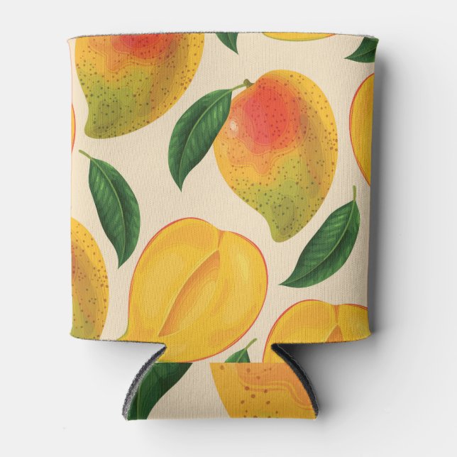 Mango Fruit Seamless Pattern Can Cooler (Front)