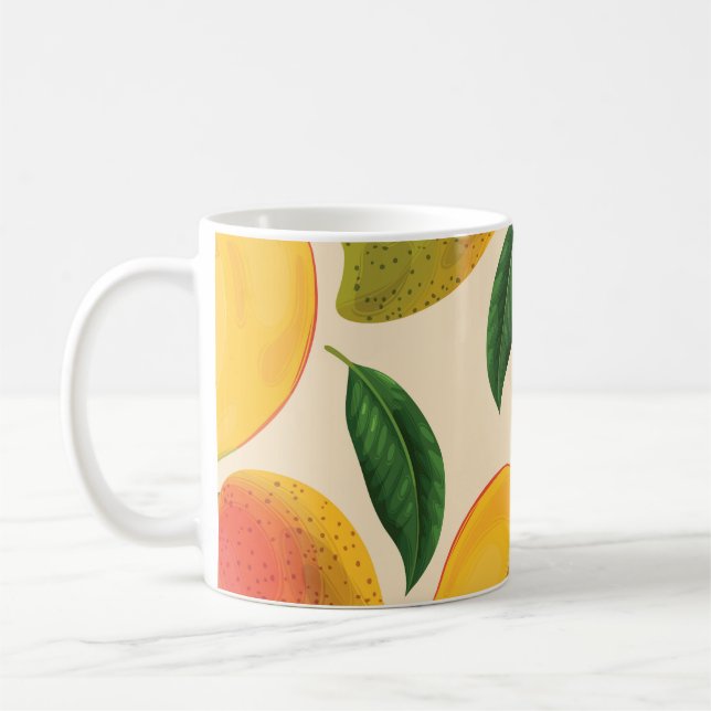 Mango Fruit Seamless Pattern Coffee Mug (Left)
