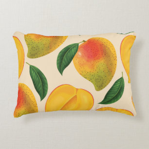 Mango Fruit Seamless Pattern Decorative Cushion