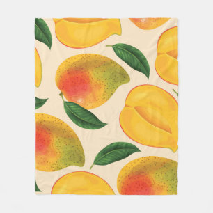 Mango Fruit Seamless Pattern Fleece Blanket