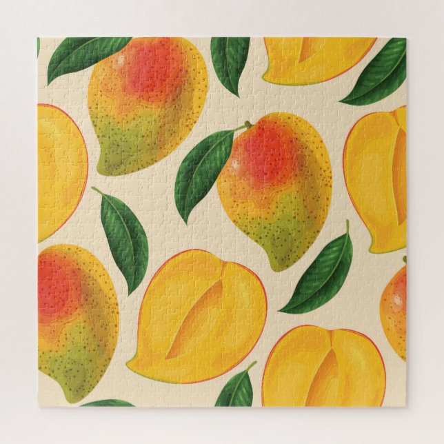 Mango Fruit Seamless Pattern Jigsaw Puzzle (Vertical)