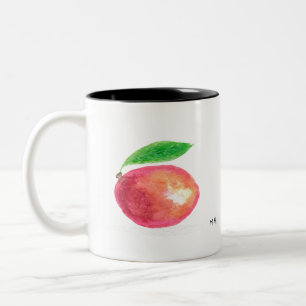 Mango fruit tropical food orange kitchen vegan Two-Tone coffee mug