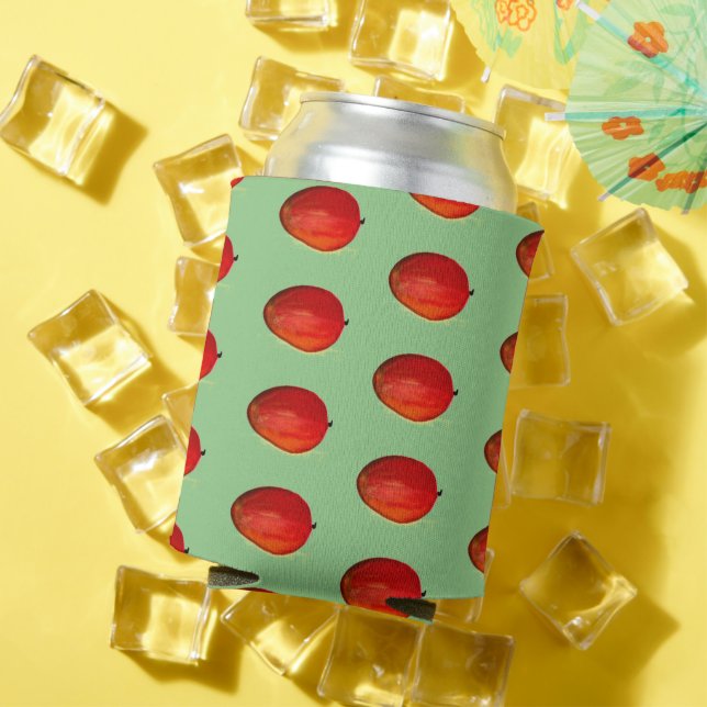 Mango fruit watercolor green Food Tropical Pattern Can Cooler (In Situ Summer)