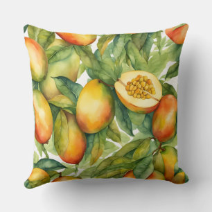 Mango Fruits and Leaves  Cushion