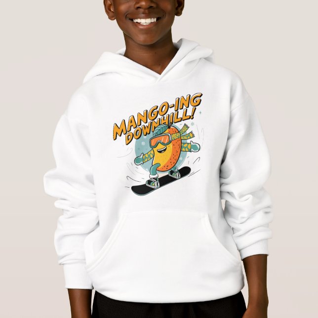 Mango-ing Downhill: Playful Snowboarding Mango (Front)