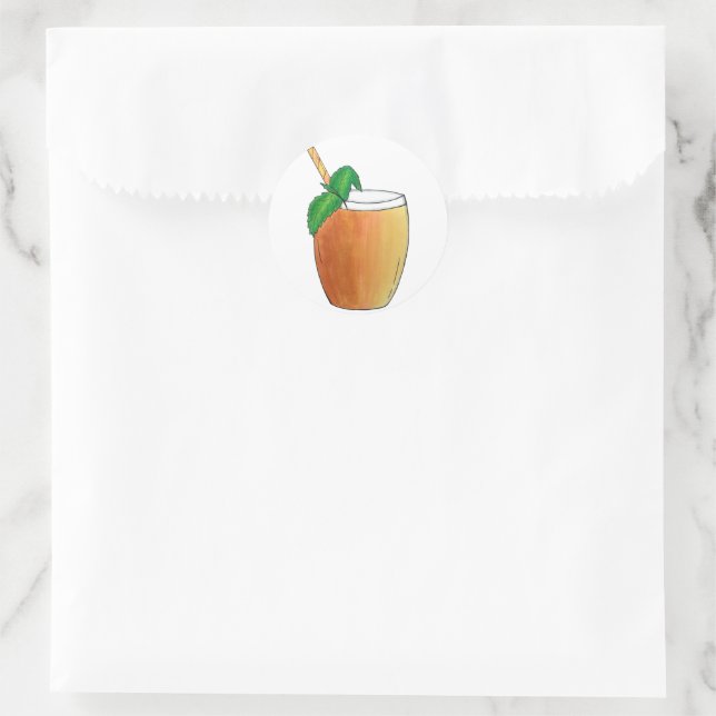 Mango Lassi Drink Indian Cuisine Food Festival Classic Round Sticker (Bag)