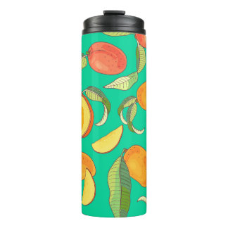 Mango Medley: Tropical Fruit Pattern Thermal Tumbler