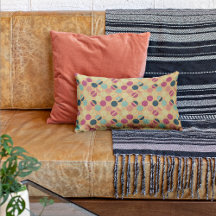 Mango/Mint Green Dotted Decorative Throw Pillow