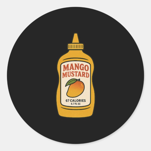Mango Mustard 67 Six Seven 6-7 - Funny Brainrot Ki Classic Round Sticker (Front)