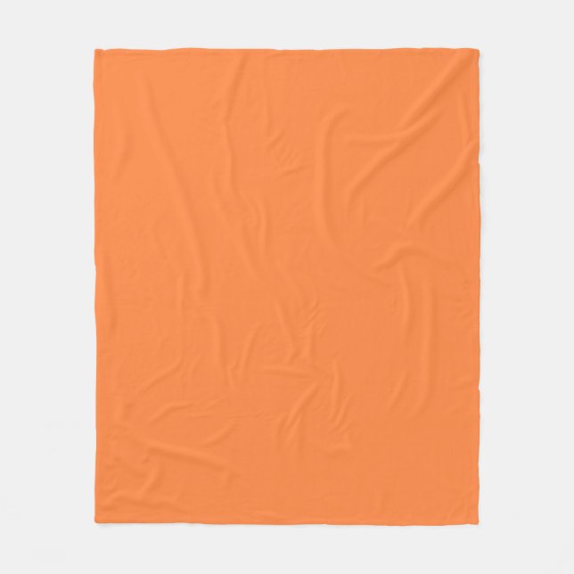 Mango Orange Color Style ready to customize Fleece Blanket (Front)