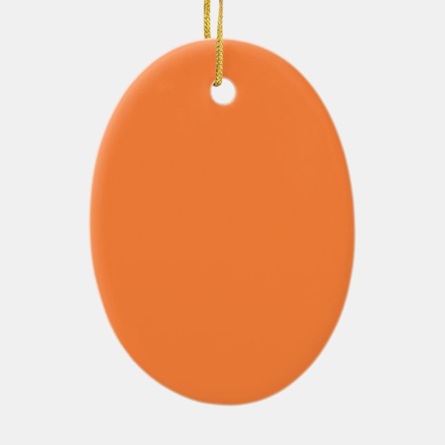 Mango Orange Colour Style ready to customise Ceramic Tree Decoration (Back)