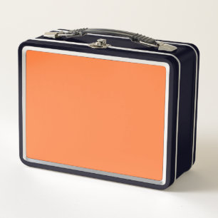 Mango Orange Solid Colour Classic Elegant Metal Lunch Box