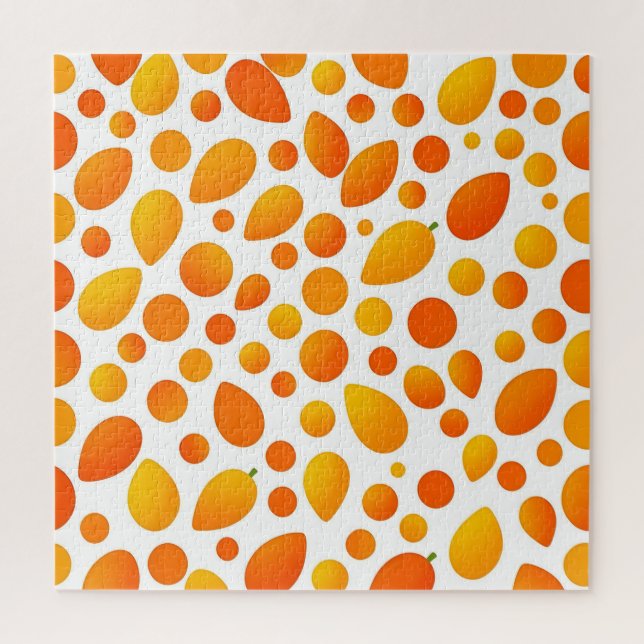 Mango Pattern Vibrant Tropical Fruits Jigsaw Puzzle (Vertical)