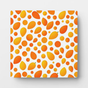 Mango Pattern Vibrant Tropical Fruits Plaque
