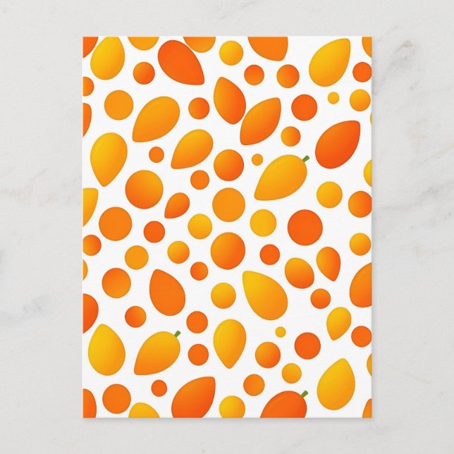 Mango Pattern Vibrant Tropical Fruits Postcard (Front)