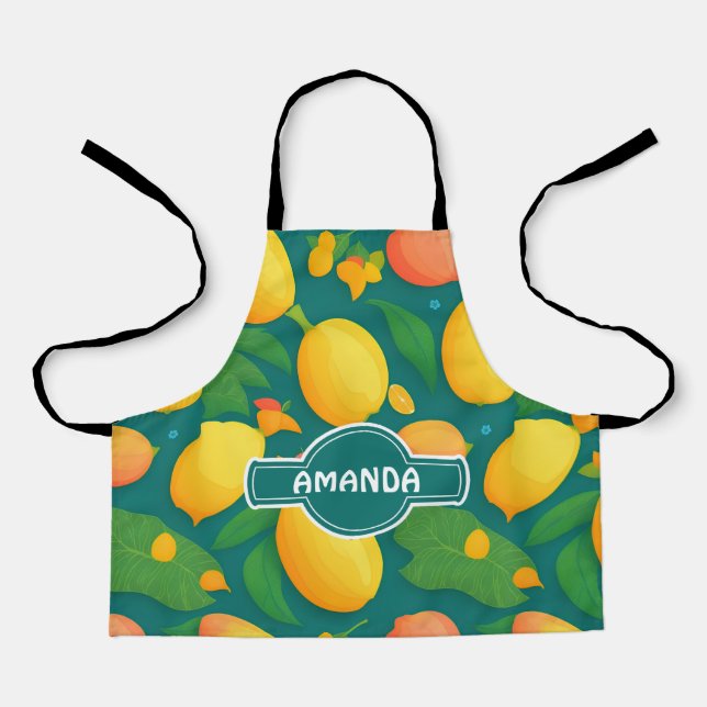 Mango Rainbow Colourful Personalised Pattern Apron (Front)