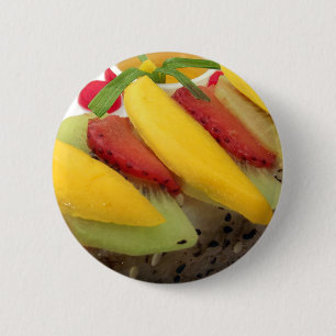 Mango Rice Sushi Food Plate Meal Cuisine 6 Cm Round Badge
