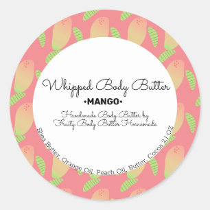 Mango Scent Butter Bath Branding Packaging Classic Round Sticker