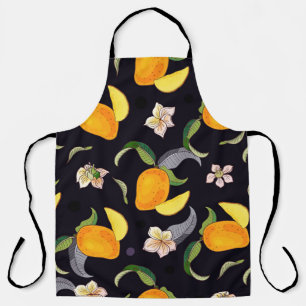 Mango. Seamless pattern with yellow and red tropic Apron